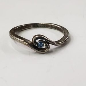 Vintage Sterling Silver Ring with Blue Stone